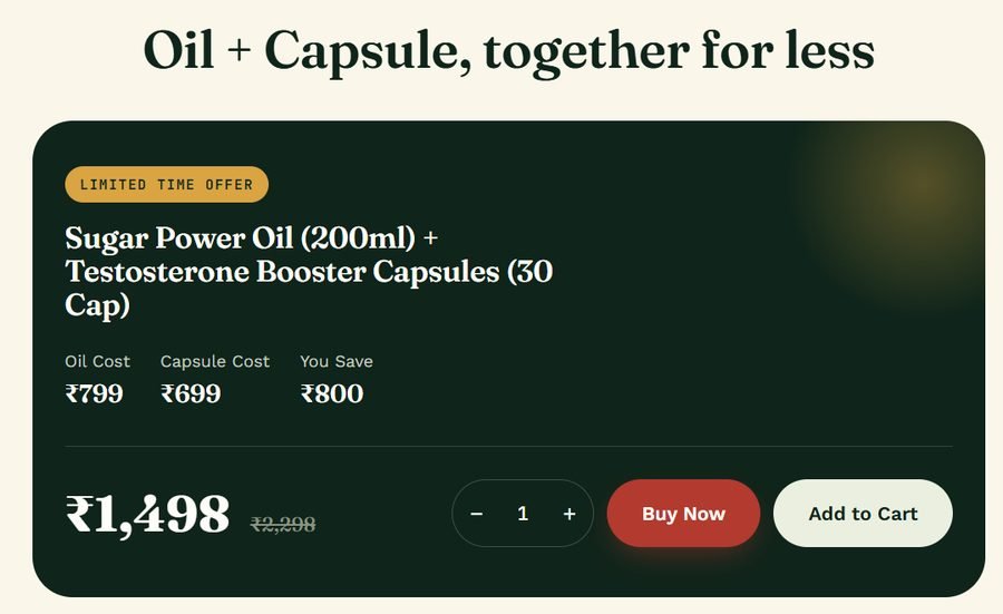 Sugar Power Oil and Capsule combo offer